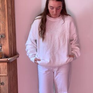 90s White Golfer Knit Crewneck